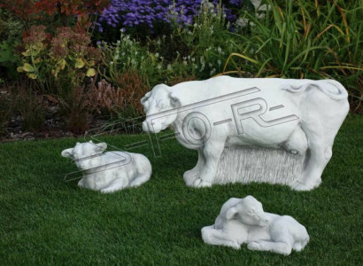Garden Cow Decoration Stone Figure Terrace Decoration White Statue Nature Sculpture